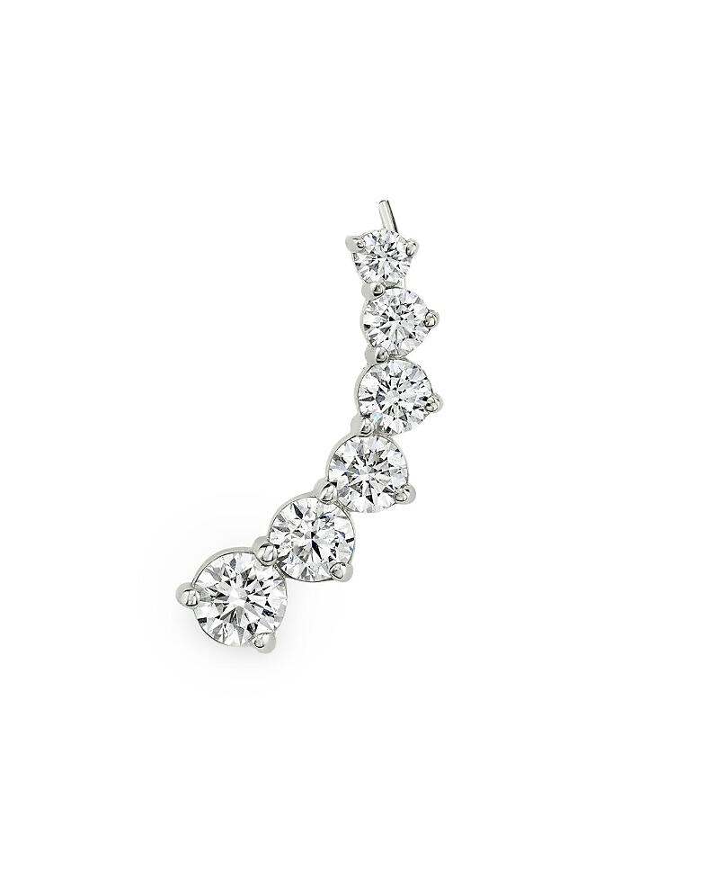 Vrai 6 Lab-Grown Diamond Ear Climber Earring in 14K White Gold, 1.70ctw Round Brilliant Lab Grown Diamonds Cover