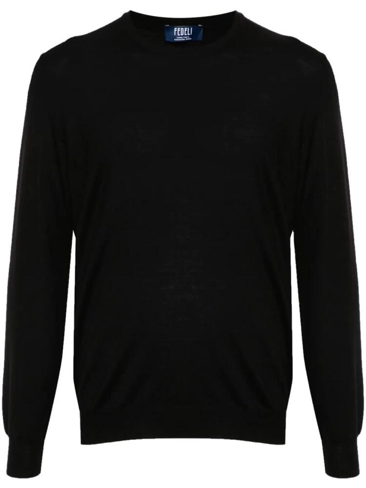 Fedeli fine-knit virgin-wool jumper - Black Cover