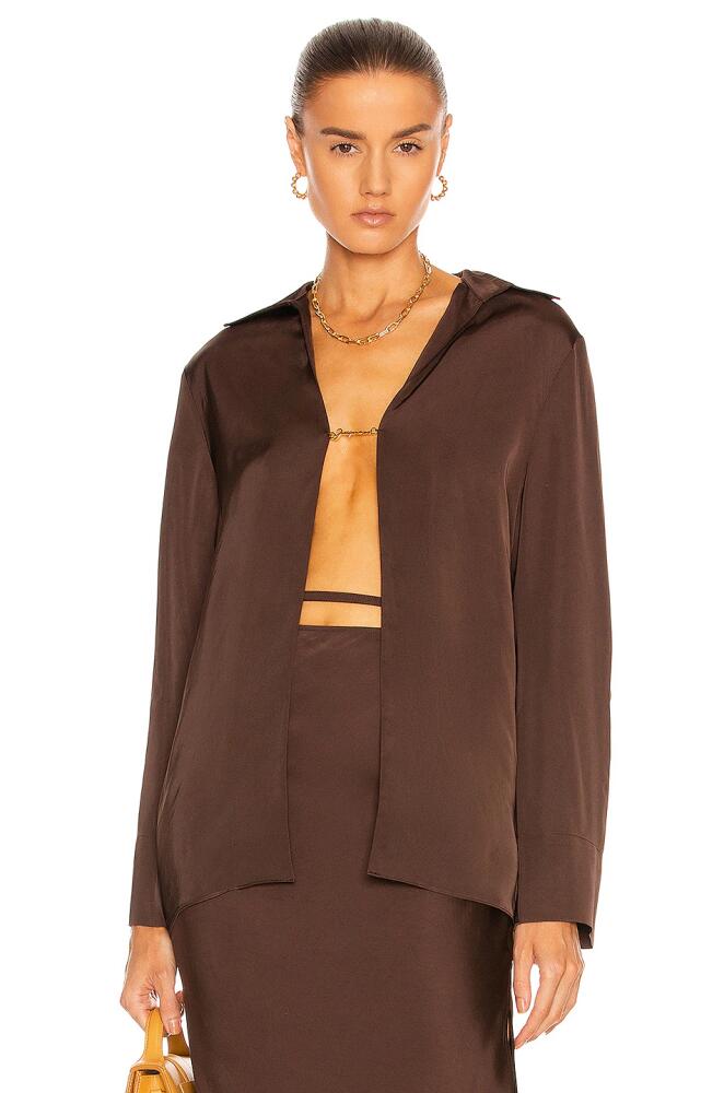 JACQUEMUS La Chemise Notte in Chocolate Cover