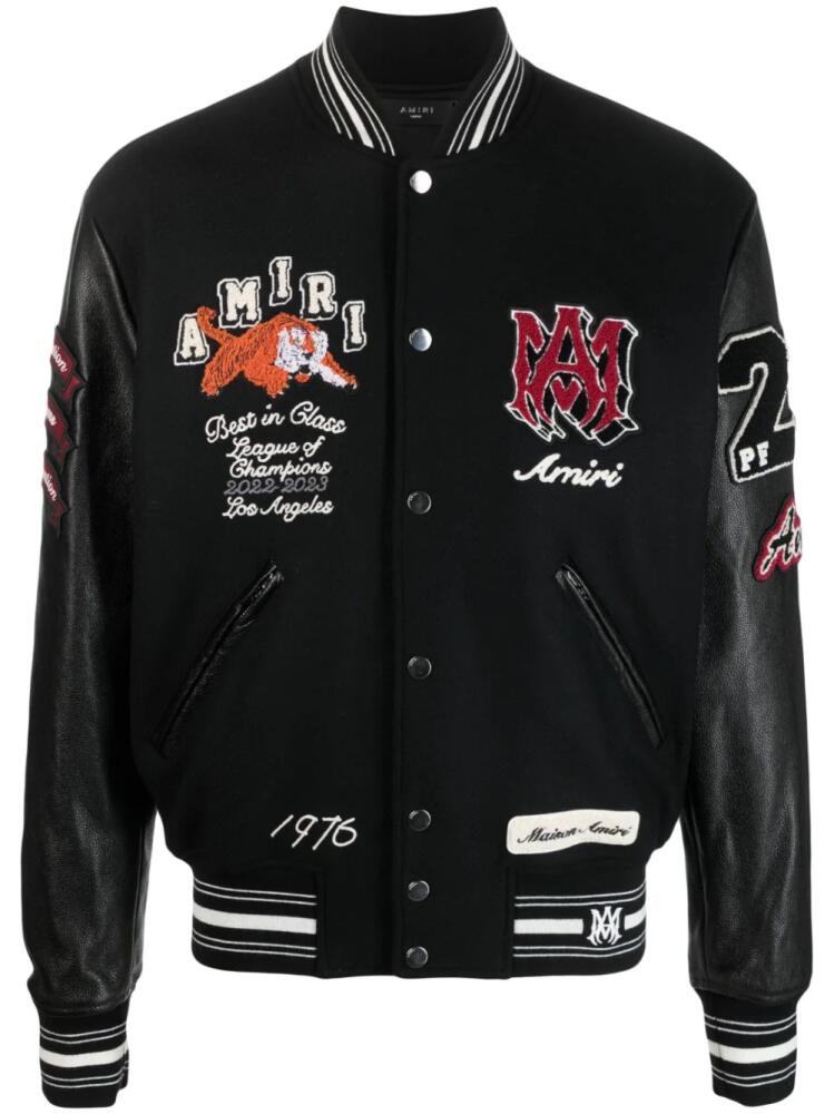 AMIRI logo-patch varsity jacket - Black Cover