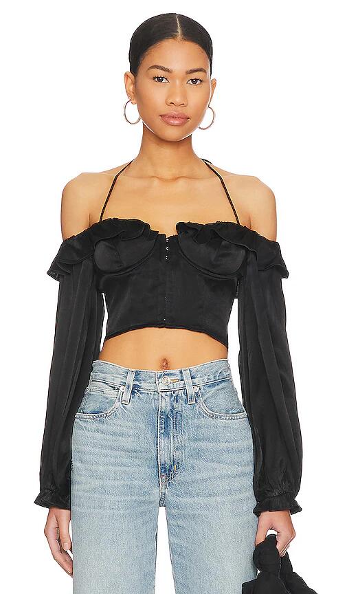 ASTR the Label Allison Top in Black Cover