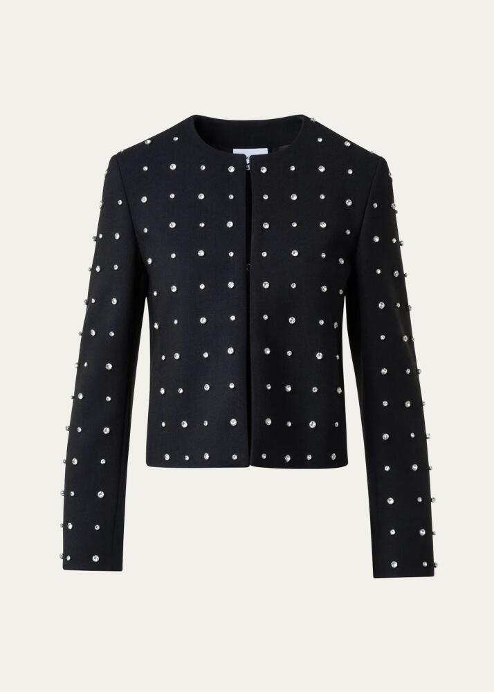 Akris punto Diamond Studded Stretch Wool Crepe Jacket Cover