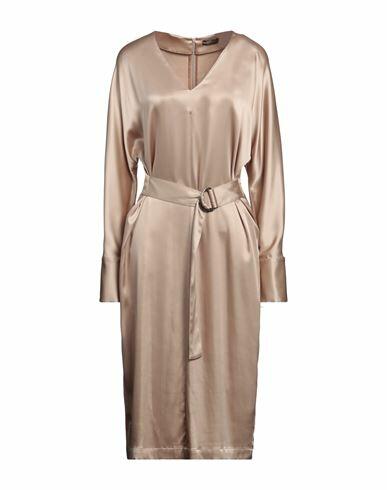 Peserico Woman Midi dress Beige Viscose, Acetate, Elastane Cover