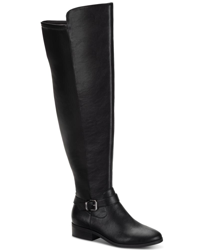 Style & Co Women's Charlaa Buckled Over-The-Knee Boots, Created for Macy's - Black Smooth Cover