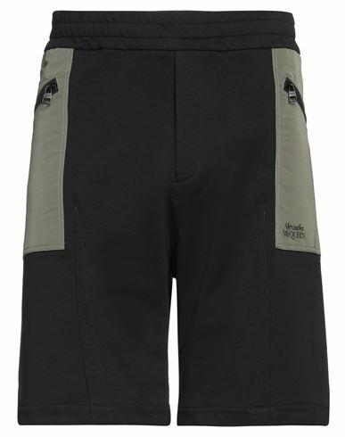 Alexander Mcqueen Man Shorts & Bermuda Shorts Black Cotton, Polyester, Viscose Cover