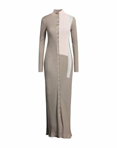 Fendi Woman Maxi dress Dove grey Silk, Synthetic fibers, Mohair wool, Wool Cover