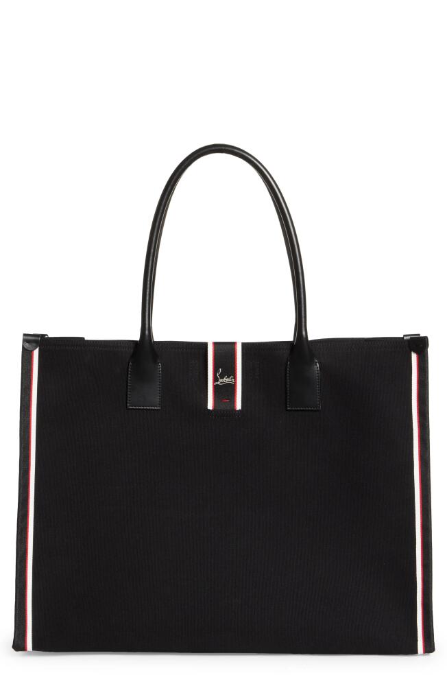 Christian Louboutin Extra Large Nastroloubi Fique à Vontade Canvas Tote in Black/Black/Multi Cover