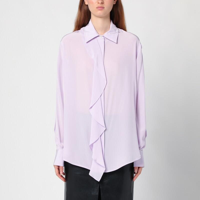 Victoria Beckham Lilac silk shirt with ruffles Cover