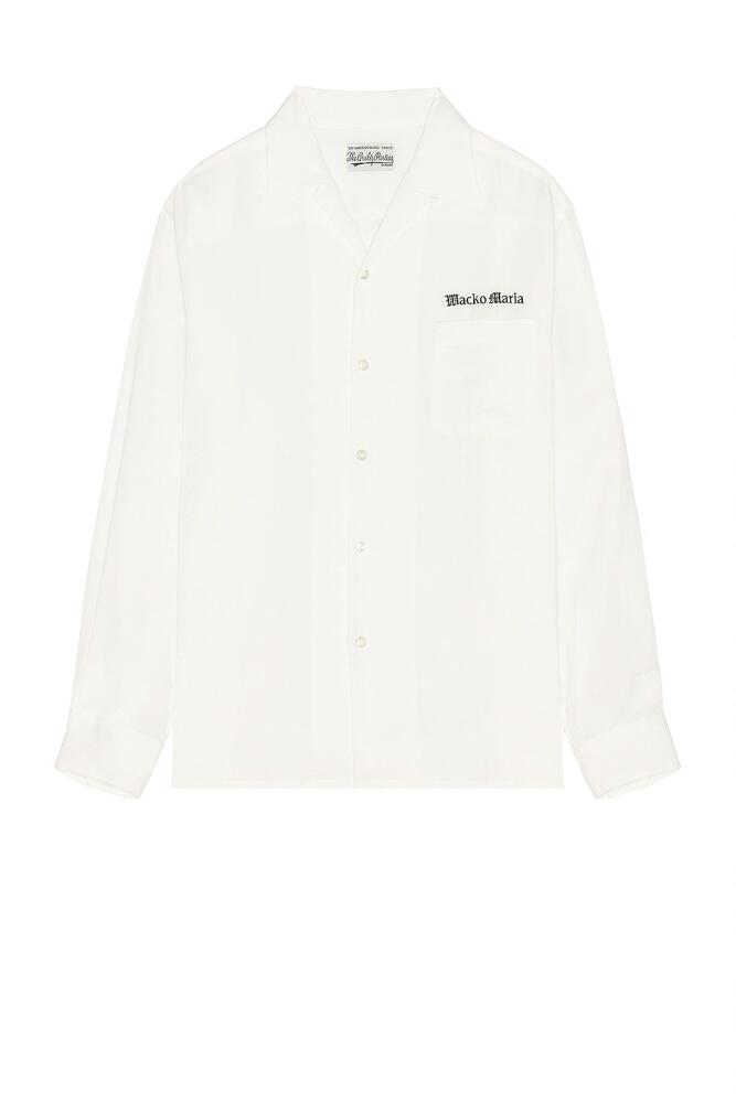 WACKO MARIA 50's Long Sleeve Shirt in White Cover