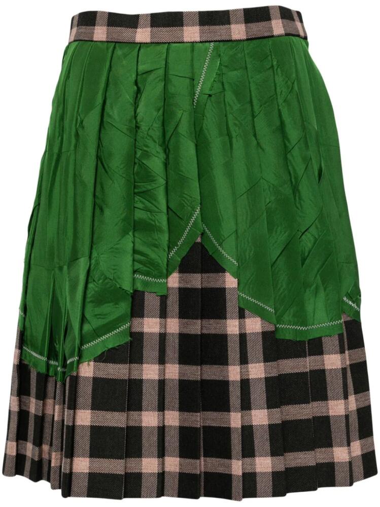 Kolor patchwork pleated mini skirt - Green Cover