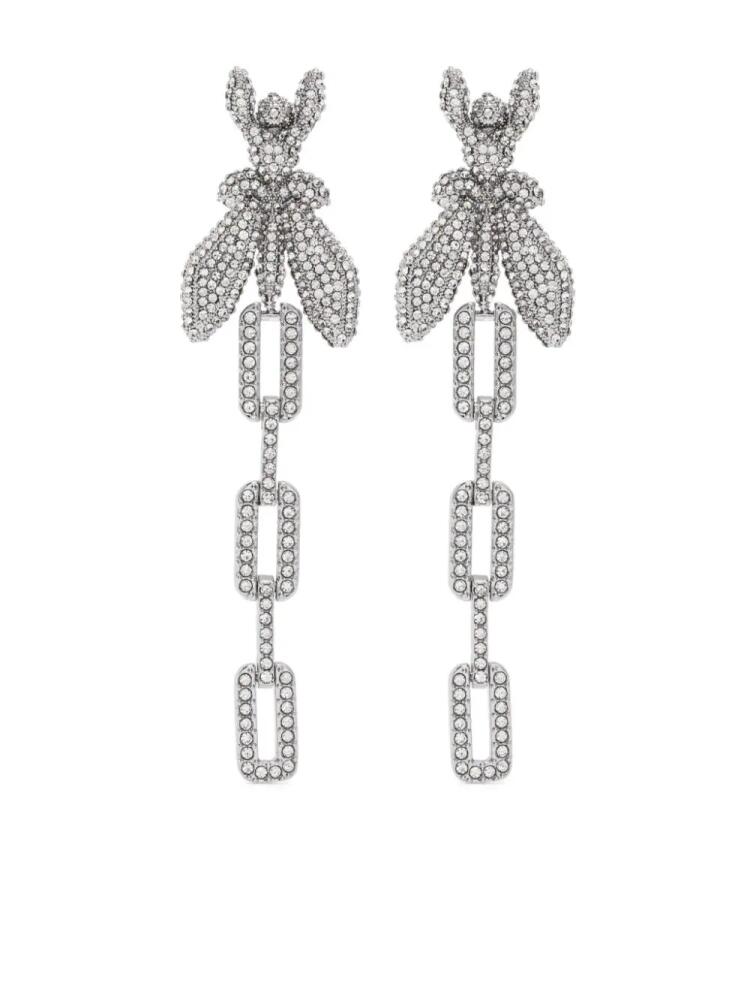 Patrizia Pepe Fly rhinestone-embellished earrings - Silver Cover