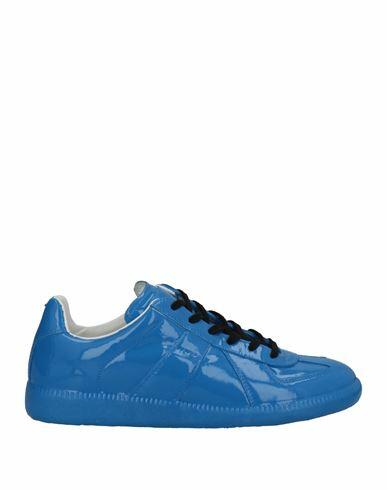 Maison Margiela Woman Sneakers Blue Textile fibers, Soft Leather Cover