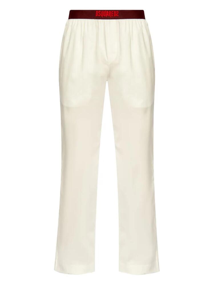 DSQUARED2 logo-waistband cotton trousers - Neutrals Cover