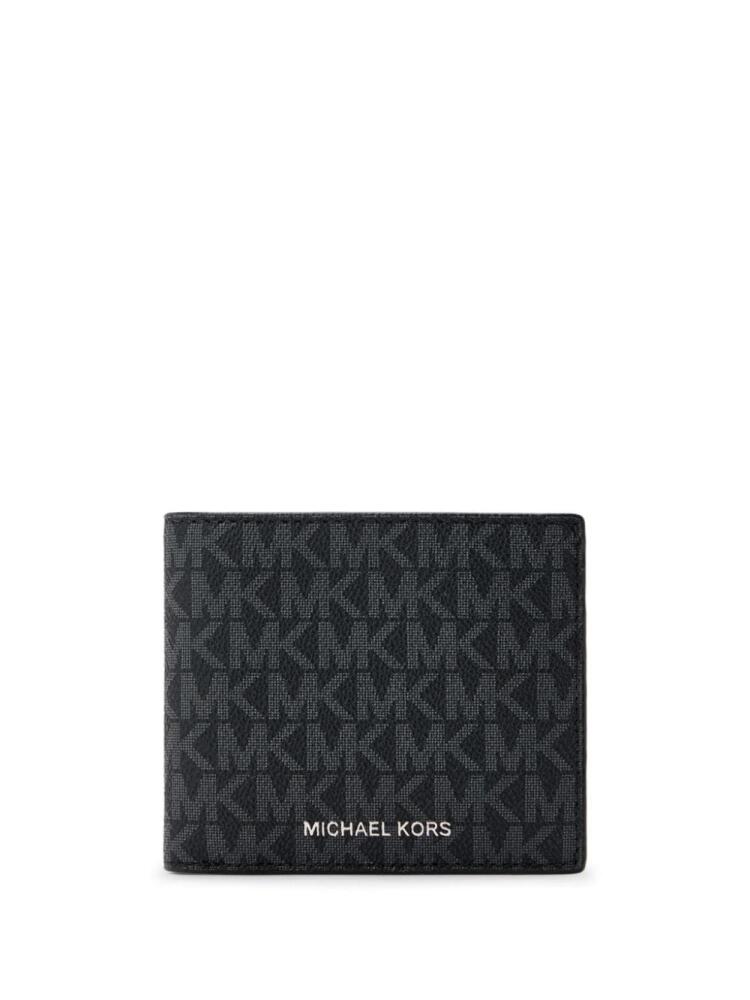 Michael Kors monogram-jacquard wallet - Black Cover