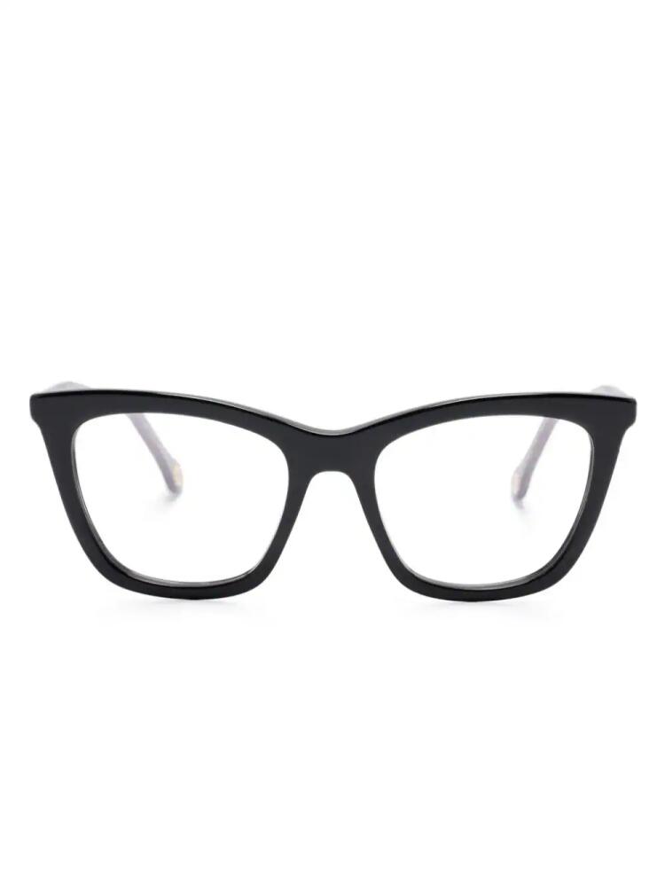 Carolina Herrera logo-engraved cat-eye glasses - Black Cover