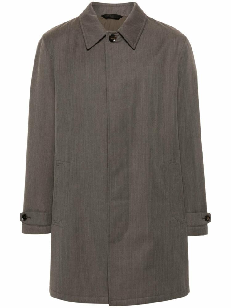 Brioni single-breasted wool coat - Brown Cover