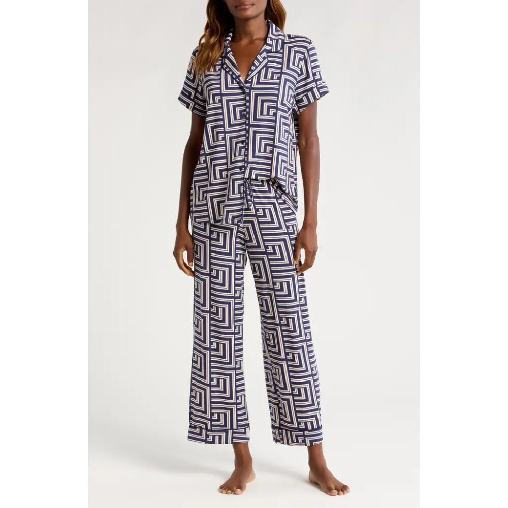 Nordstrom Moonlight Eco Crop Pajamas in Navy Evening Turnpike Geo Cover