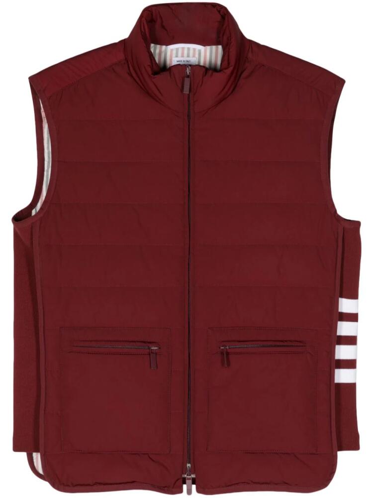 Thom Browne funnel-neck down gilet - Red Cover