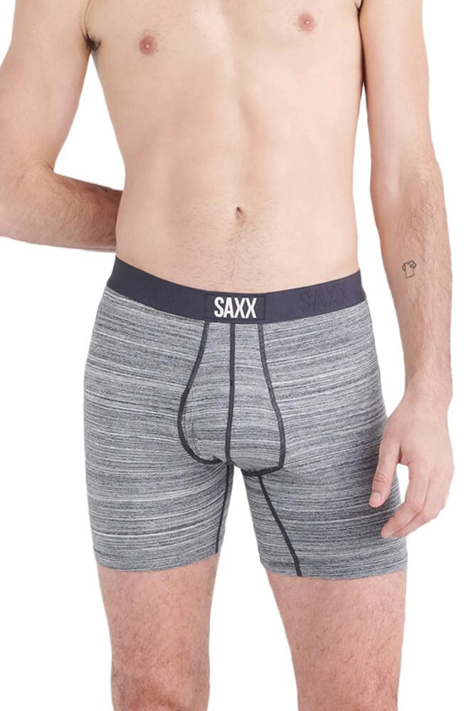 SAXX Ultra Super Soft Relaxed Fit Boxer Briefs in Spacedye Heather- Grey Cover