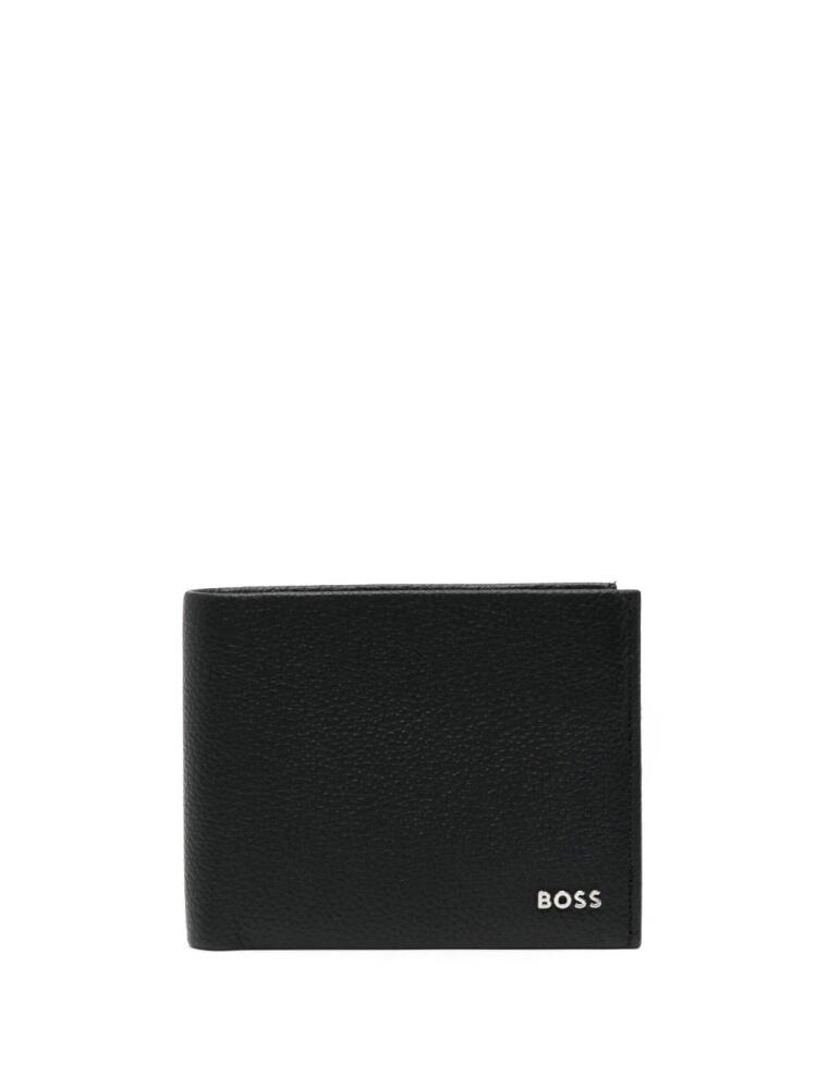 BOSS logo-lettering leather wallet - Black Cover