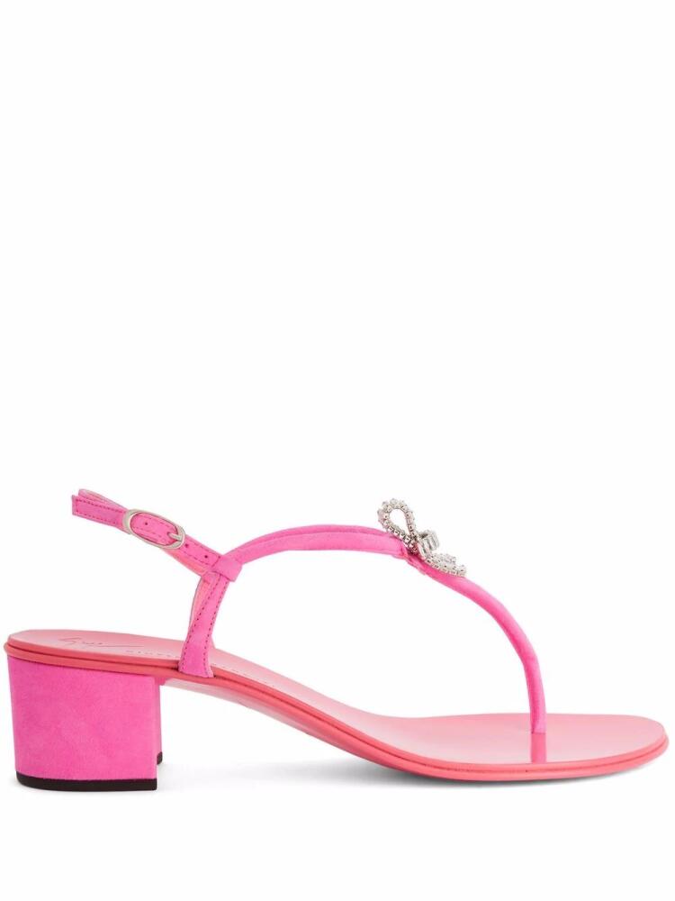 Giuseppe Zanotti Clementyne 40mm crystal-embellished flip-flops - Pink Cover