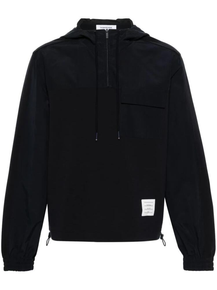 Thom Browne panelled ripstop hoodie - Blue Cover