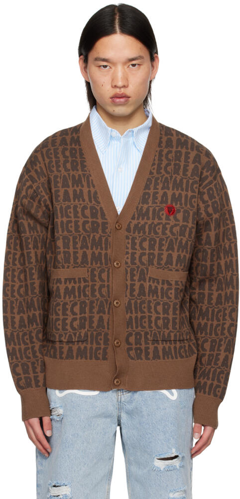 ICECREAM Brown Text Cardigan Cover