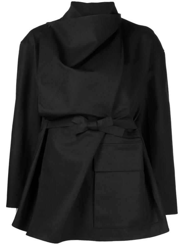 JNBY asymmetrical layered tie-waist jacket - Black Cover