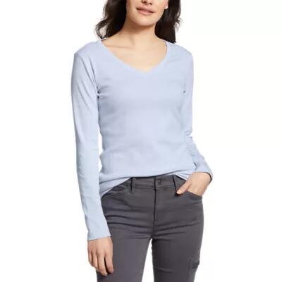 Eddie Bauer Women's Stine's Long-Sleeve V-Neck T-Shirt Cover