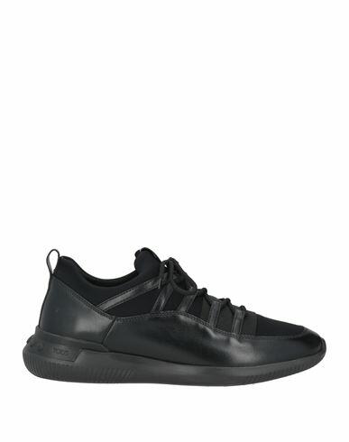 Tod's Man Sneakers Black Leather, Textile fibers Cover