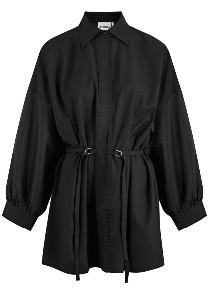 Lovebirds Belted Twill Shirt - Black Cover