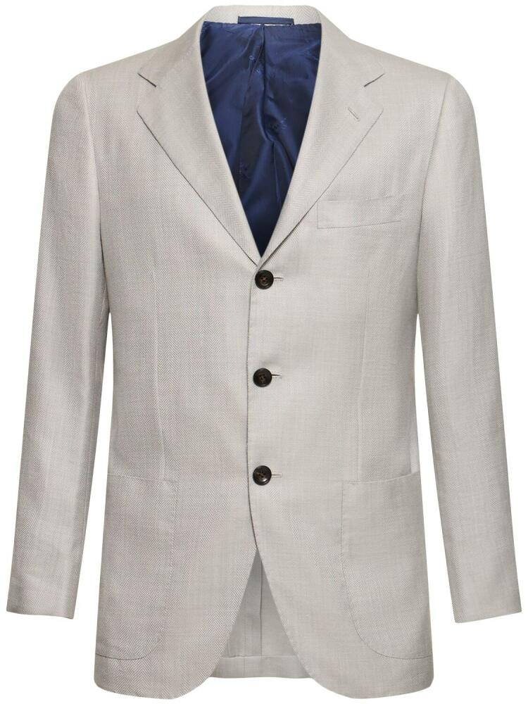 KITON Single Breast Cashmere Blend Blazer Cover