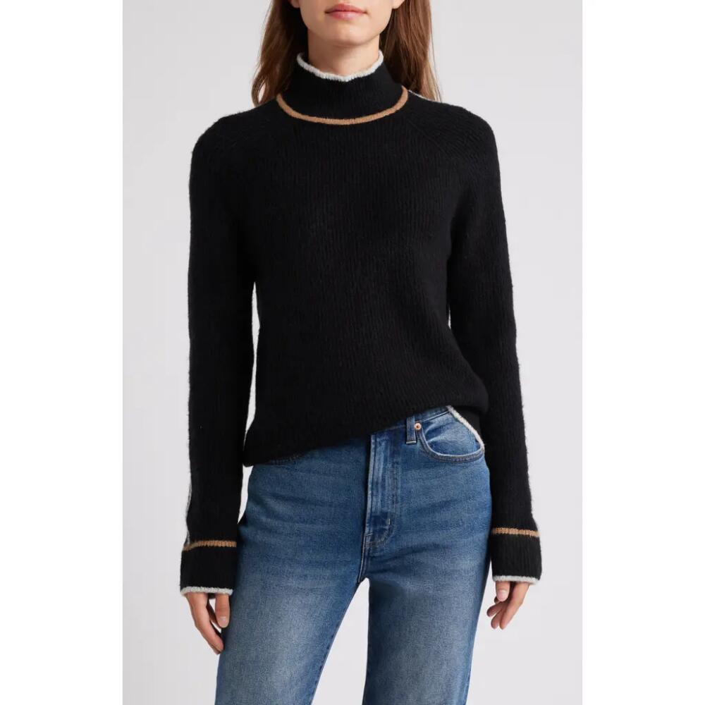 Hatley Contrast Trim Mock Neck Sweater in Black Cover