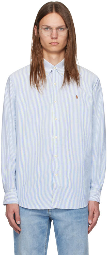 Polo Ralph Lauren Blue Classic Fit Striped Shirt Cover