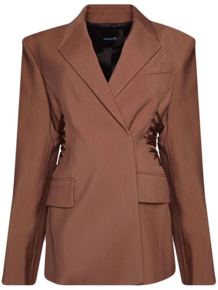 Mugler lace-up blazer - Brown Cover