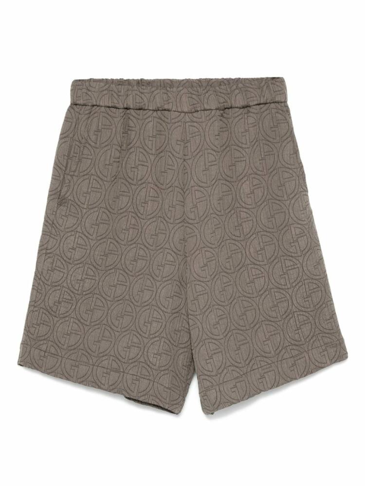 Giorgio Armani Interlock-monogram Bermuda shorts - Grey Cover