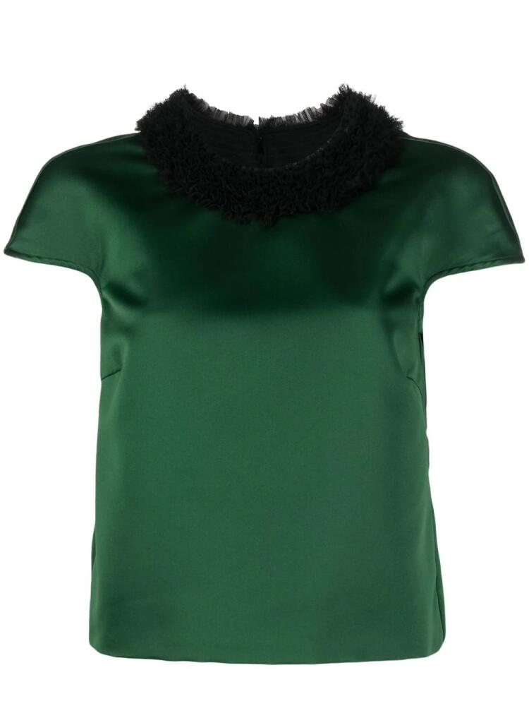 Viktor & Rolf ruffled-collar short-sleeved blouse - Green Cover