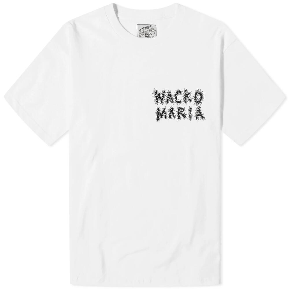 Wacko Maria Men's x Neckface Type 5 T-Shirt in White Cover