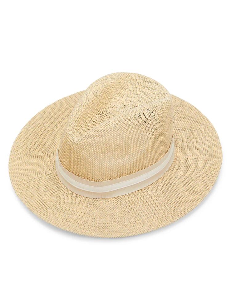 Vince Camuto Women's Leather Panama Hat - Tan Cover