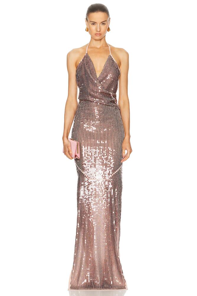 RICK OWENS LILIES Rose Gown in Metallic Neutral Cover