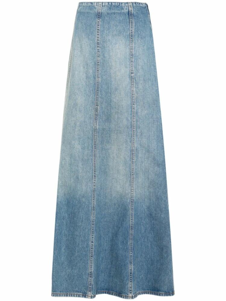 Haikure seamed denim midi skirt - Blue Cover