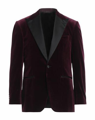 Canali Man Blazer Deep purple Cotton Cover