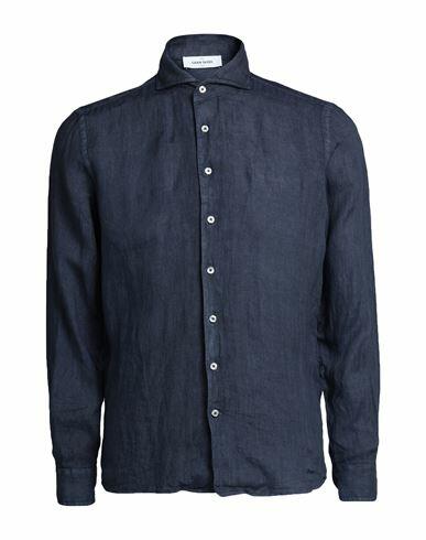 Gran Sasso Man Shirt Navy blue Linen Cover