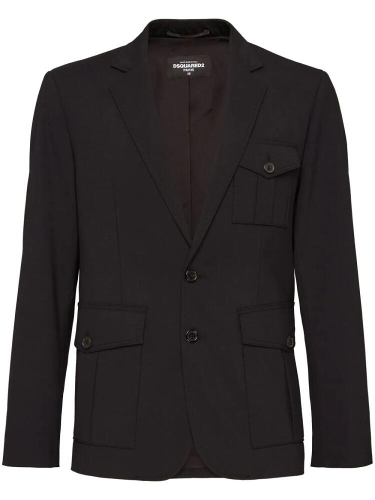 DSQUARED2 single-breaste twill blazer - Black Cover