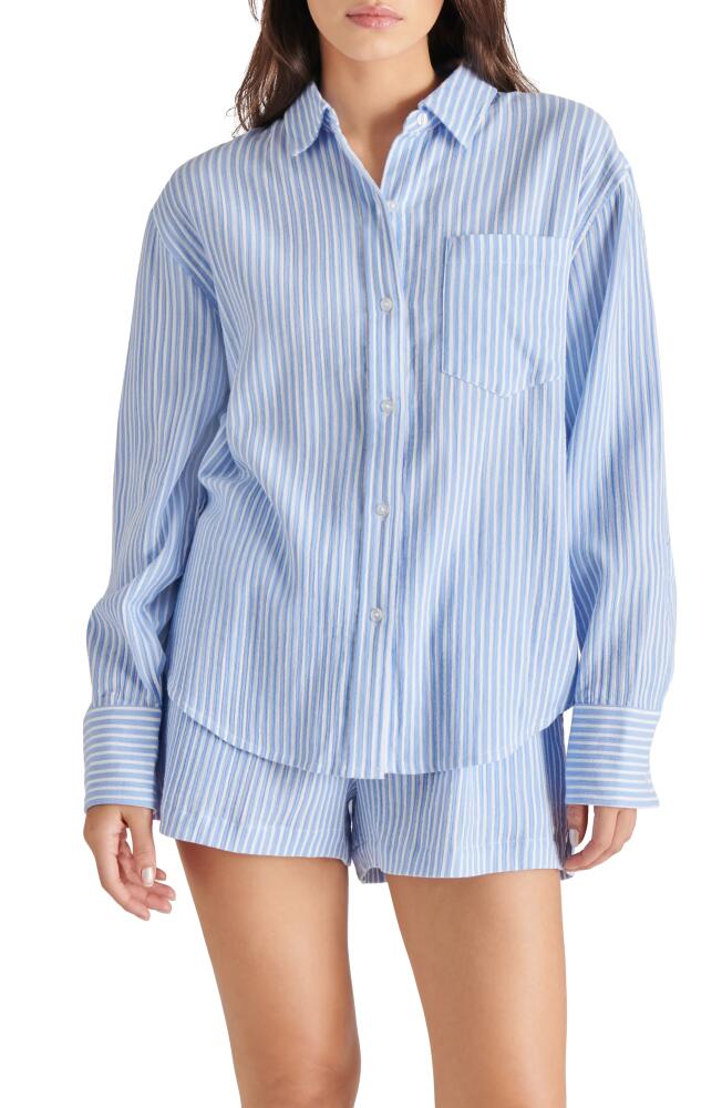 Steve Madden Juna Stripe Button-Up Shirt in Blue Cover