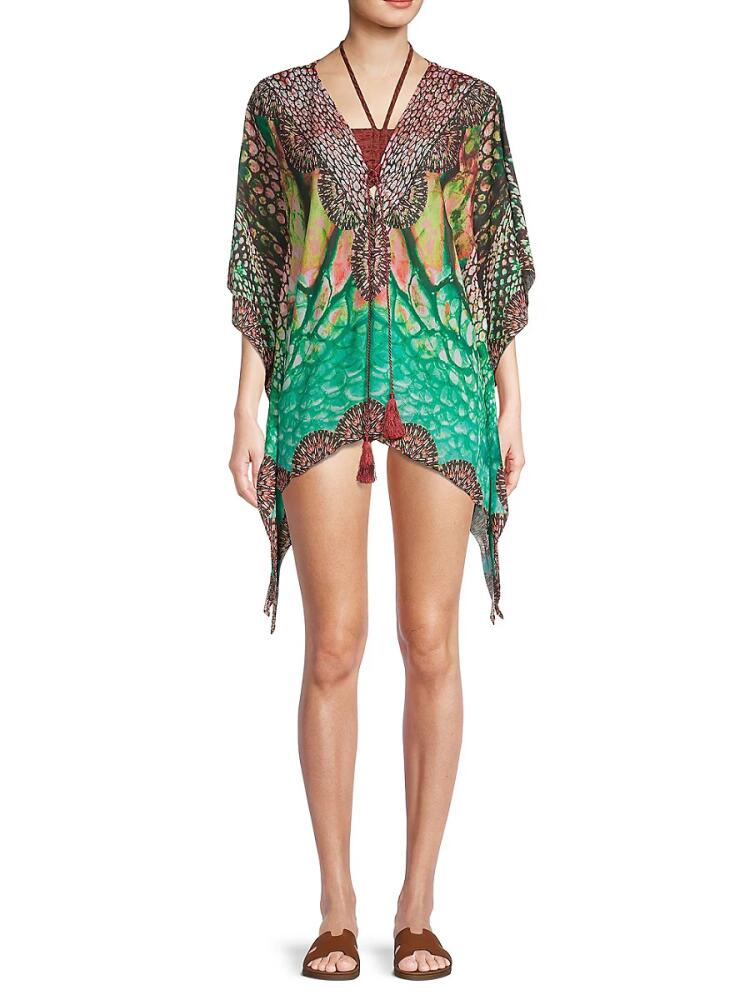 Ranee's Women's Abstract-Print Coverup - Green Multicolor Cover