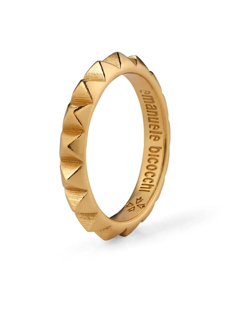 Emanuele Bicocchi engraved-logo band ring - Gold Cover