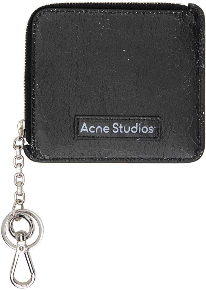 Acne Studios Black Zip Leather Wallet Cover