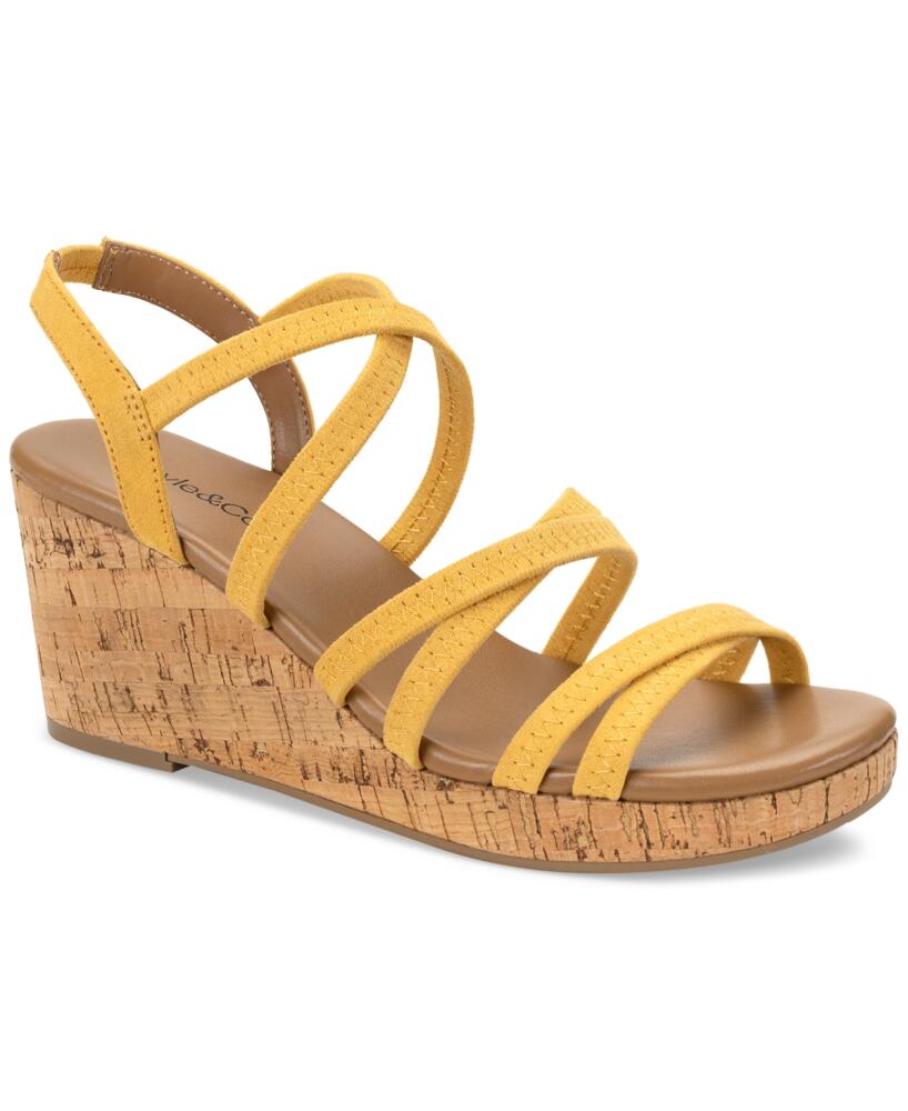 Style & Co Women's Arloo Strappy Elastic Wedge Sandals, Created for Macy's - Daffodil Cover