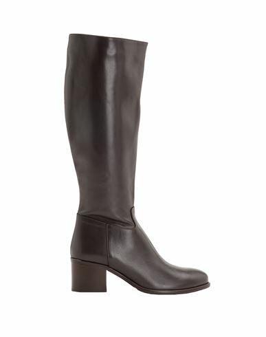 Leonardo Principi Leather Heeled Tall Boots Woman Boot Dark brown Calfskin Cover